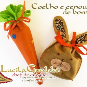 Cenourita e coelhinho com bombons